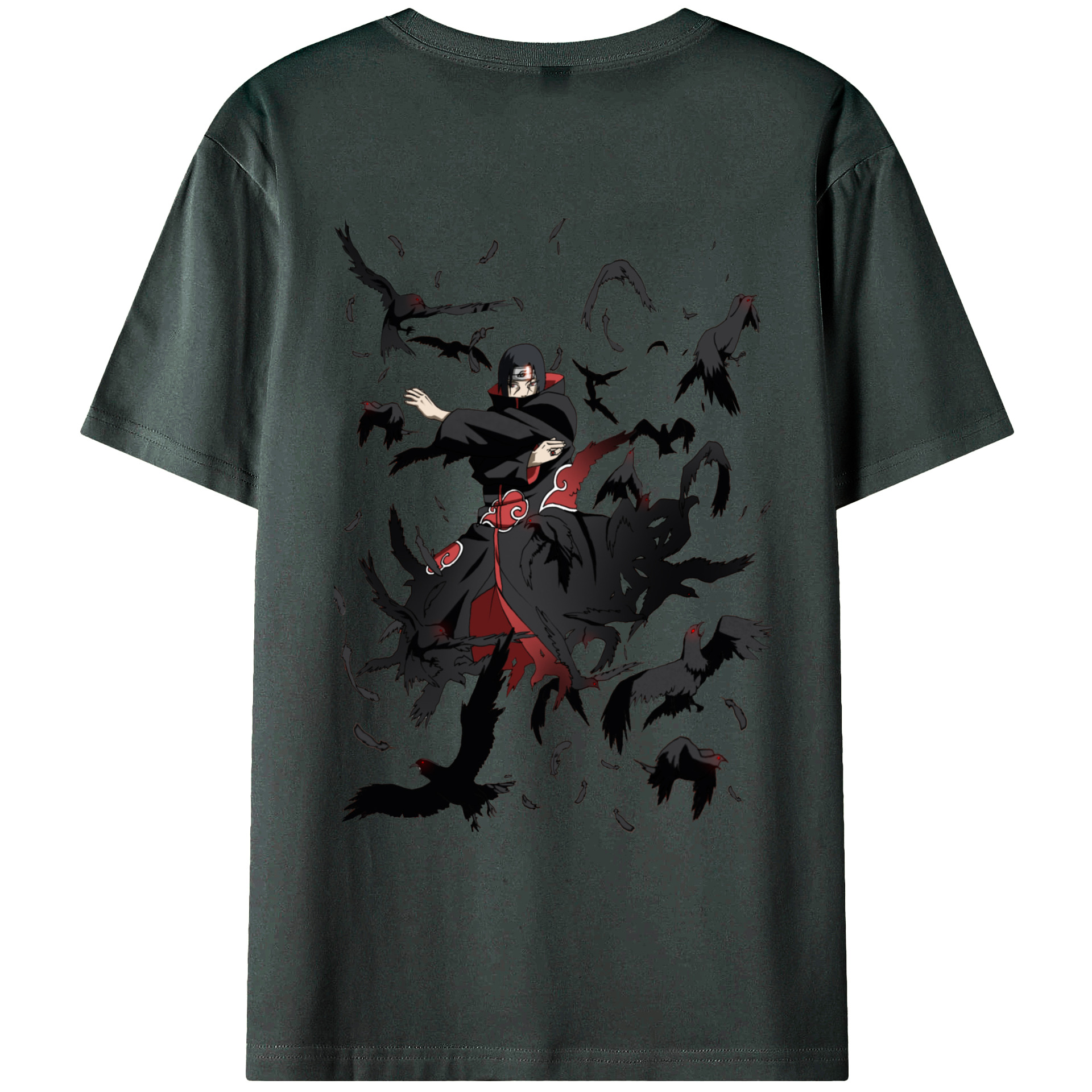 （画像用） NARUTO -ナルト- うちは イタチ Uchiha Itachi 綿100％ メンズ半袖Tシャツ（バックプリント） 通気性